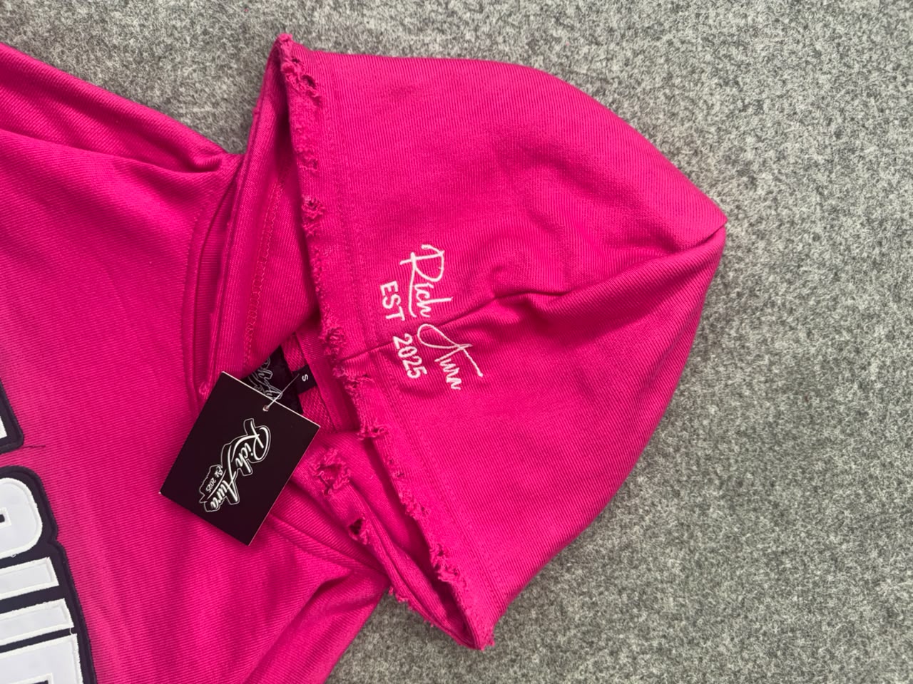 Rich Aura Pullover Hoodie- Hot Pink