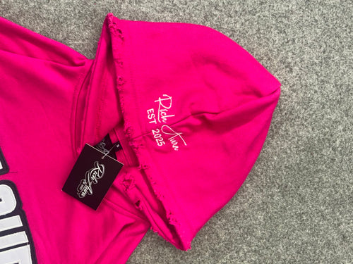 Rich Aura Pullover Hoodie- Hot Pink